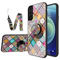 Checkered Pattern Samsung Galaxy S21+ 5G Hybrid Cover - Farverig Mandala