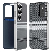 Samsung Galaxy S26 Ultra Smart View-klapetui med ternet mønster og kortholder