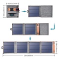 Choetech Foldbart Solcellepanel - USB, 14W - Sort