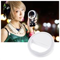 Clip-On Selfie Ring Lys med 3 Lysstyrkeniveauer - Hvid