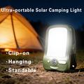 Solcellelampe til camping med klips og 3 lysstyrkeindstillinger - grøn