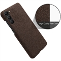 Samsung Galaxy S23 5G Stofbelagt Plastikcover - Brun