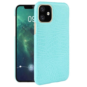 iPhone 11 Belagt Plastikcover - Krokodille - Cyan