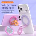 Magnetisk telefonringholder i farveblokdesign - MagSafe-kompatibel - lyserød