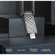 Comfast CF-952AX V2 Dual-Band WiFi 6 USB-adapter - 1800Mbps - Sort