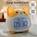 Corgi-hund LED-vækkeur med natlampe - gul