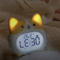 Corgi-hund LED-vækkeur med natlampe - gul