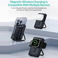 Coteci iH-074 10000mAh magnetisk powerbank med USB-C- og Lightning-kabler - 22.5W - mørkeblå