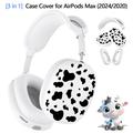 3-i-1-beskyttelsessæt med ko-mønster til AirPods Max - Hvid / Sort