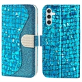 Croco Bling Series Samsung Galaxy A14 Coverpung - Blå