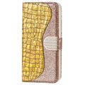 Croco Bling Series Samsung Galaxy S22 5G Coverpung - Guld