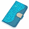 Croco Bling Series iPhone 14 Plus Coverpung - Blå