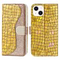 Croco Bling Series iPhone 14 Plus Coverpung - Guld