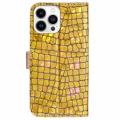 Croco Bling Series iPhone 14 Pro Coverpung - Guld