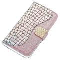 Croco Bling Series iPhone 14 Etui med Pung - Rødguld