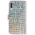 Croco Bling Samsung Galaxy A50 Pung - Sølv