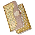 Croco Bling Series iPhone 13 Pro Etui med Pung - Guld