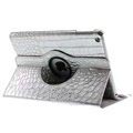 iPad Air Rotary Smart Læder Taske - Krokodille - Sølv