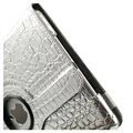 iPad Air Rotary Smart Læder Taske - Krokodille - Sølv