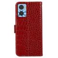 Crocodile Series Motorola Moto E22/E22i Læderpung med RFID - Rød