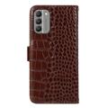 Crocodile Series Nokia G400 Læderpung med RFID - Brun