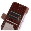 Crocodile Series Nokia G400 Læderpung med RFID - Brun