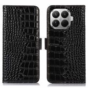 Xiaomi 17T Pro Crocodile Series Læderpung med RFID - Sort