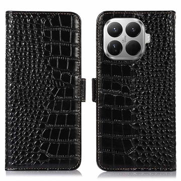 Xiaomi 17T Pro Crocodile Series Læderpung med RFID - Sort