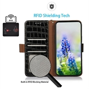 Xiaomi 17T Pro Crocodile Series Læderpung med RFID - Sort
