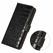 Xiaomi 17T Pro Crocodile Series Læderpung med RFID - Sort