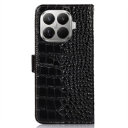 Xiaomi 17T Pro Crocodile Series Læderpung med RFID - Sort