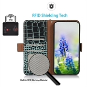 Xiaomi 17T Pro Crocodile Series Læderpung med RFID - Grøn