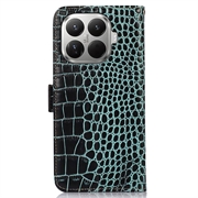 Xiaomi 17T Pro Crocodile Series Læderpung med RFID - Grøn
