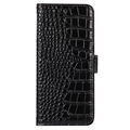 Crocodile Series Huawei Mate 50 Pro Læderpung med RFID - Sort