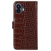 Nothing Phone (2) Crocodile Series Læderpung med RFID