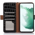 Crocodile Series Huawei Mate 50 Læderpung med RFID - Sort