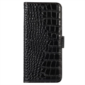 Crocodile Series Motorola Moto G53 Læderpung med RFID - Sort