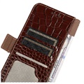 Crocodile Series Samsung Galaxy A33 5G Læderpung med RFID - Brun