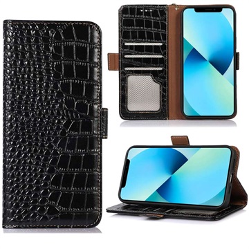 Crocodile Series Samsung Galaxy Xcover6 Pro Læderpung med RFID - Sort