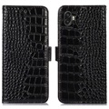 Crocodile Series Samsung Galaxy Xcover6 Pro Læderpung med RFID - Sort