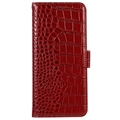 Crocodile Series Xiaomi 13 Ultra Læderpung med RFID - Rød