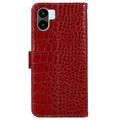 Crocodile Xiaomi Redmi A1 Læderpung med RFID - Rød