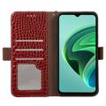 Crocodile Xiaomi Redmi A1 Læderpung med RFID - Rød