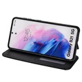 Crown Grid Pattern Samsung Galaxy S21 5G Flip Cover (Open Box - Fantastisk stand) - Sort