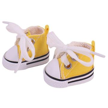 Søde mini-sneakers med snørebånd til Labubu 17cm - gul
