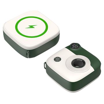 Cute Mini PD 10000mAh trådløs powerbank E49 - 20W - Grøn