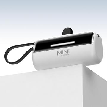 Cyke X3 Lightning Power Bank m. USB-C, USB-A kabler - 5000mAh - Hvid