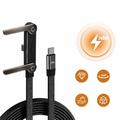 D-POWER 9204 240W USB-C-kabel med 360° sammenklappelig telefonholder - 1.5m