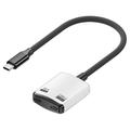 D0249 2-i-1 USB-C-adapter til AR-briller og spilkonsoller - sort / hvid
