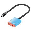 D0249 2-i-1 USB-C-adapter til AR-briller og spilkonsoller - rød / blå